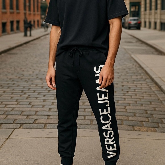 Versace Jeans COUTURE Collection Black Jogger Sweatpants Men’s - Picture 4 of 7